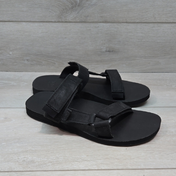 Teva Mens Black Adjustable Sandals Slide Flats Shoes Sz 8 main image 10